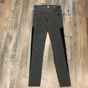 Gray and black Athleta girl leggings